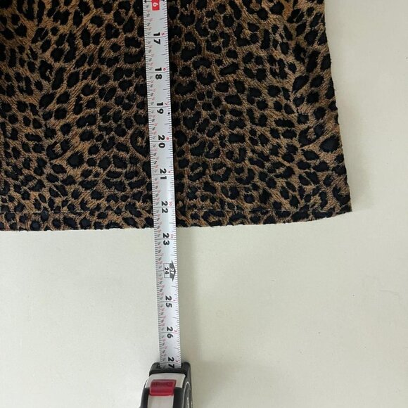 90s Brown and black leopard print plus size short sleeve shirt - Picture 7 of 8